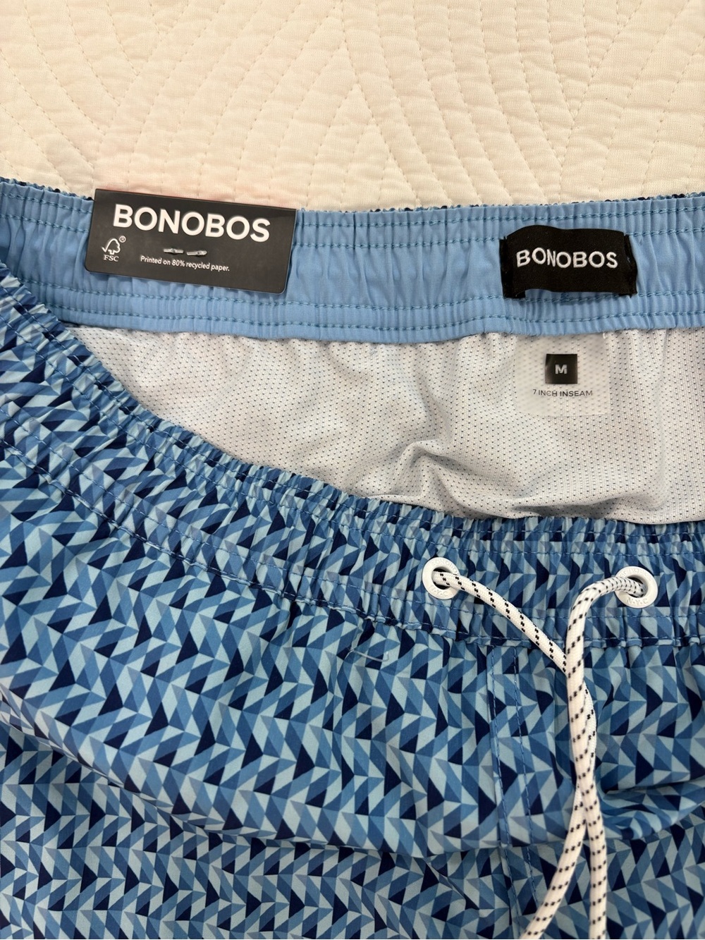 Bonobos Blue Geometric Print Swim Trunks - Picture 4 of 4